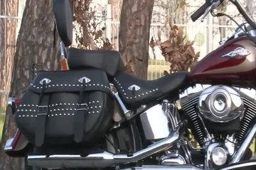Красавица возле большого мотоцикла